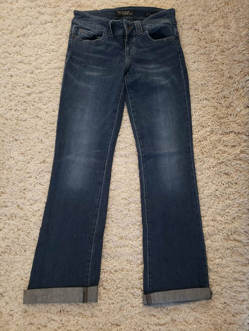 Guess Women's Dark Blue Wide-Leg Jeans